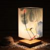 Vintage Chinese Style Wooden Table Lamp Retro Landscape Painting Desk Lamp Lights for Room Decoration Personality Beside Lamp