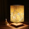 Vintage Chinese Style Wooden Table Lamp Retro Landscape Painting Desk Lamp Lights for Room Decoration Personality Beside Lamp