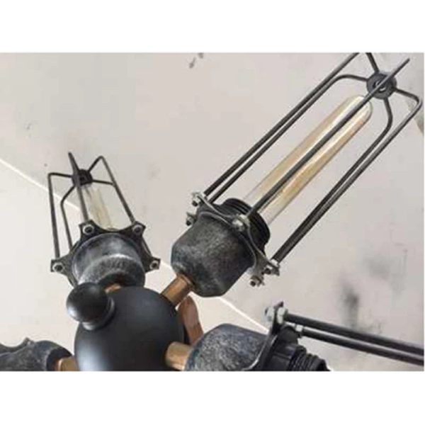 Vintage Industrial Barn Metal Cage Ceiling Lamp Flush Mount Steampunk Edison Hanging Light Mini Art Chandelier 110V/220V/230V