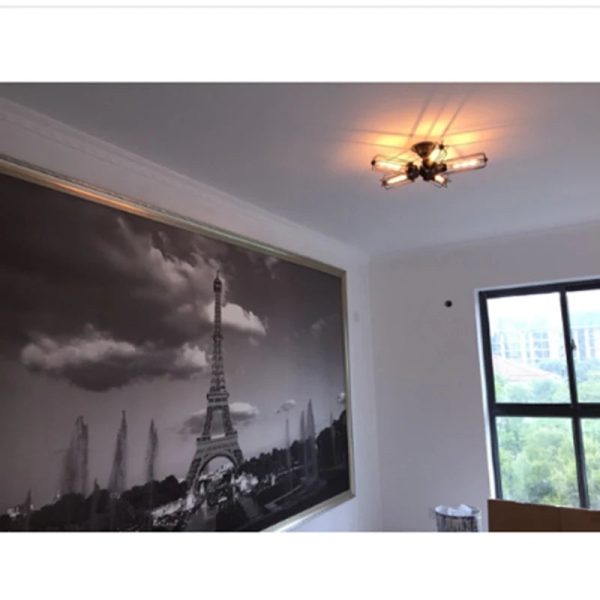 Vintage Industrial Barn Metal Cage Ceiling Lamp Flush Mount Steampunk Edison Hanging Light Mini Art Chandelier 110V/220V/230V