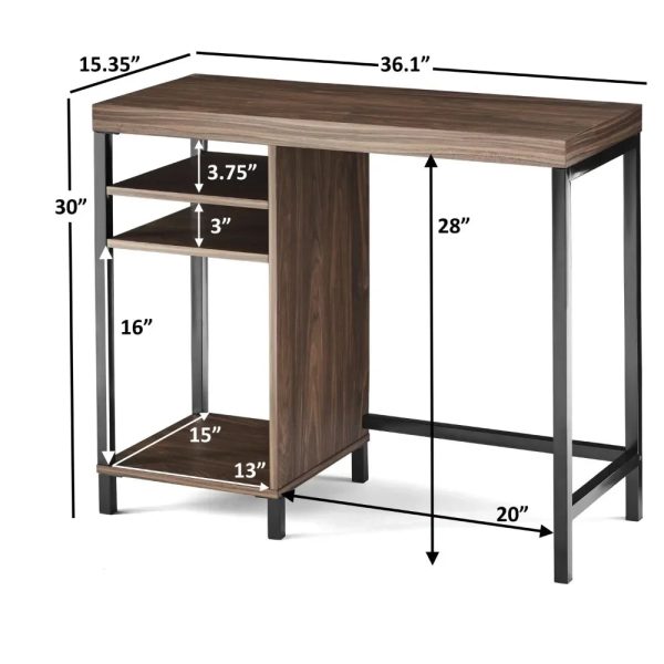 Writing Desk Organizer Cube Storage Desk Office Desks Canyon Walnut Free Shipping Computer Tables Study Table Gaming Room Laptop