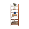 3 Shelf 14 Inch Folding Office Furniture Wood Bookcase, Mahogany Storage Organizer Bookshelf Home