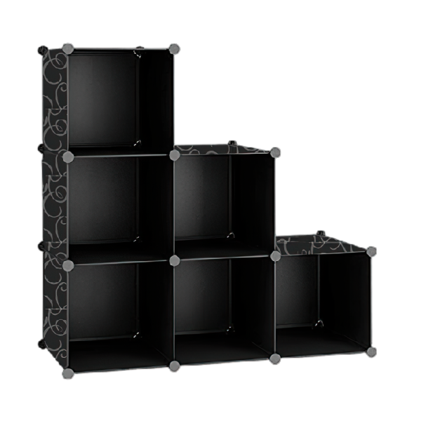6/12-Cube Plastic Storage Organizer, DIY Modular Bookshelf, Simple Interlocking Shelving System, Space-Saving Closet For Books, Toys, Clothes, Multipurpose Use In Home & Office
