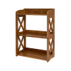 Natural Wood Bookcase, 3 Tier Bookshelf, Freestanding Display Storage Shelves Open Bookshelf for Bedroom, Living Room and Office (Standard, Brown)