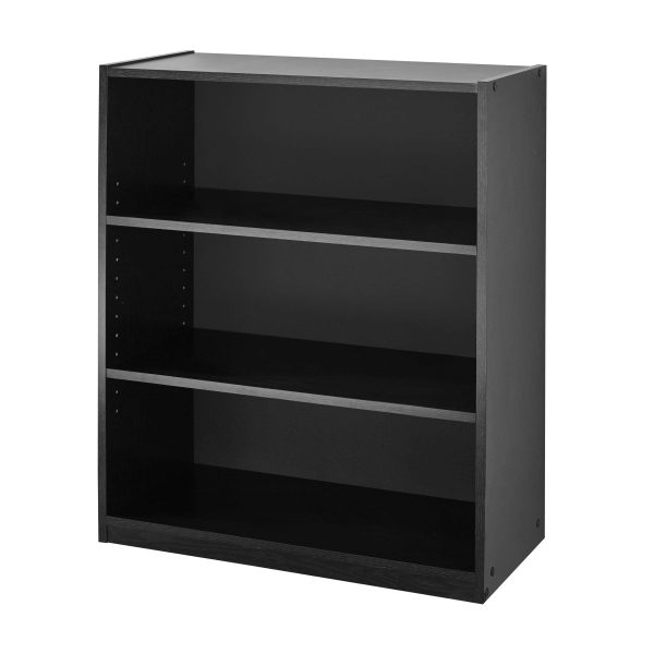 3-Shelf Bookcase with Adjustable Shelves, black