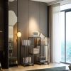 1pc 6-Tier Storage Shelf Unit, Black Plastic Modular Bookcase Organizer, Versatile Shelving Rack, For Home & Office Use