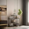1pc 6-Tier Storage Shelf Unit, Black Plastic Modular Bookcase Organizer, Versatile Shelving Rack, For Home & Office Use