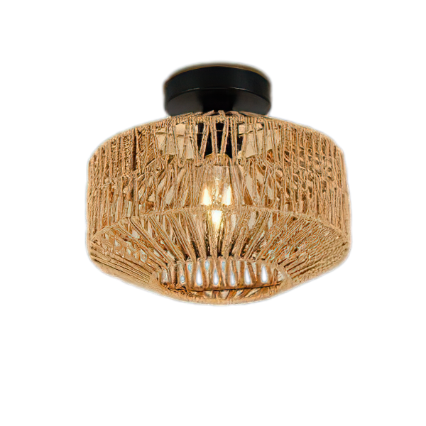 Ceiling Lights Rattan E27 Bulbs Chandelier Light Fixture Hand Woven Fixture Celing Lamp Flush Mount For Hallway Bedroom Kitchen