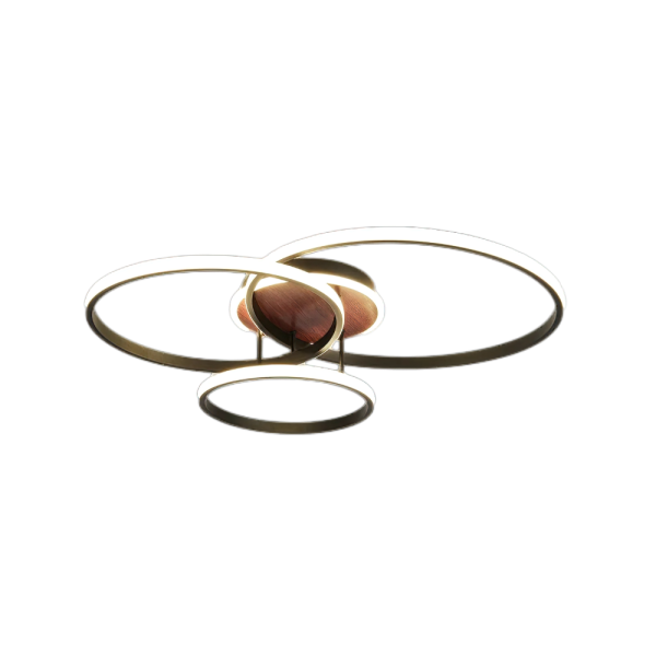 LED Ceiling Light 3-Ring Black Modern 4000K Neutral White 48W Flush Mount Modern For A Lower Ceiling No Assembly