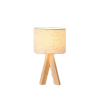Nordic Wood Table Lamp Bedside Eye Protection Desk Lamp E27 Log Fabric Beige Lampshade LED Bedroom Study Room Decor Home Fixture
