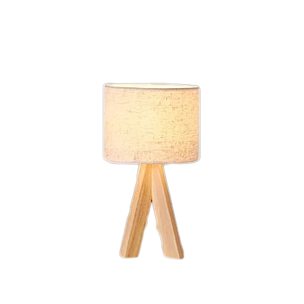 Nordic Wood Table Lamp Bedside Eye Protection Desk Lamp E27 Log Fabric Beige Lampshade LED Bedroom Study Room Decor Home Fixture