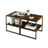 2pcs 2-Tier End Side Sofa Coffee Table, 20" Square Table For Living Room, Bedroom