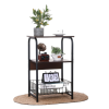 3 Tiers End Table Side Table Bedside Table Nightstand with Storage Shelf and Basket for Living Room Bedroom Kitchen and Office, Sofa Table Coffee Table