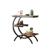 LITTLE TREE C-Shaped End Table, 3-Tier Small Side Table for Couch, Bedside Table Snack Side Table with Storage Shelves for Living Room Small Space