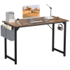 47 Inches Home Office Small Computer Desk, Work Study Writing Student Kids Bedroom Wood Modern Simple Table With Storage Bag & Headphone Hooks