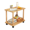 Sturdy Rolling Wooden Side Table with Smooth Wheels - No Leg Design, 2-Tier Storage for Small Spaces - Perfect as Sofa End, Couch, Nightstand or Bedside Table - Modern, Space-Saving Solution for Living Room & Bedroom