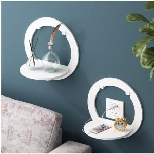 Wall-Mounted Decorative Hexagon Storage Rack PVC Floating Shelves Flower-Shaped Home Storage for Room Decor